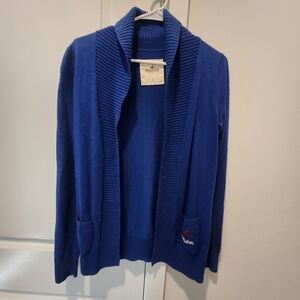 Hollister Blue Open Cardigan Small
